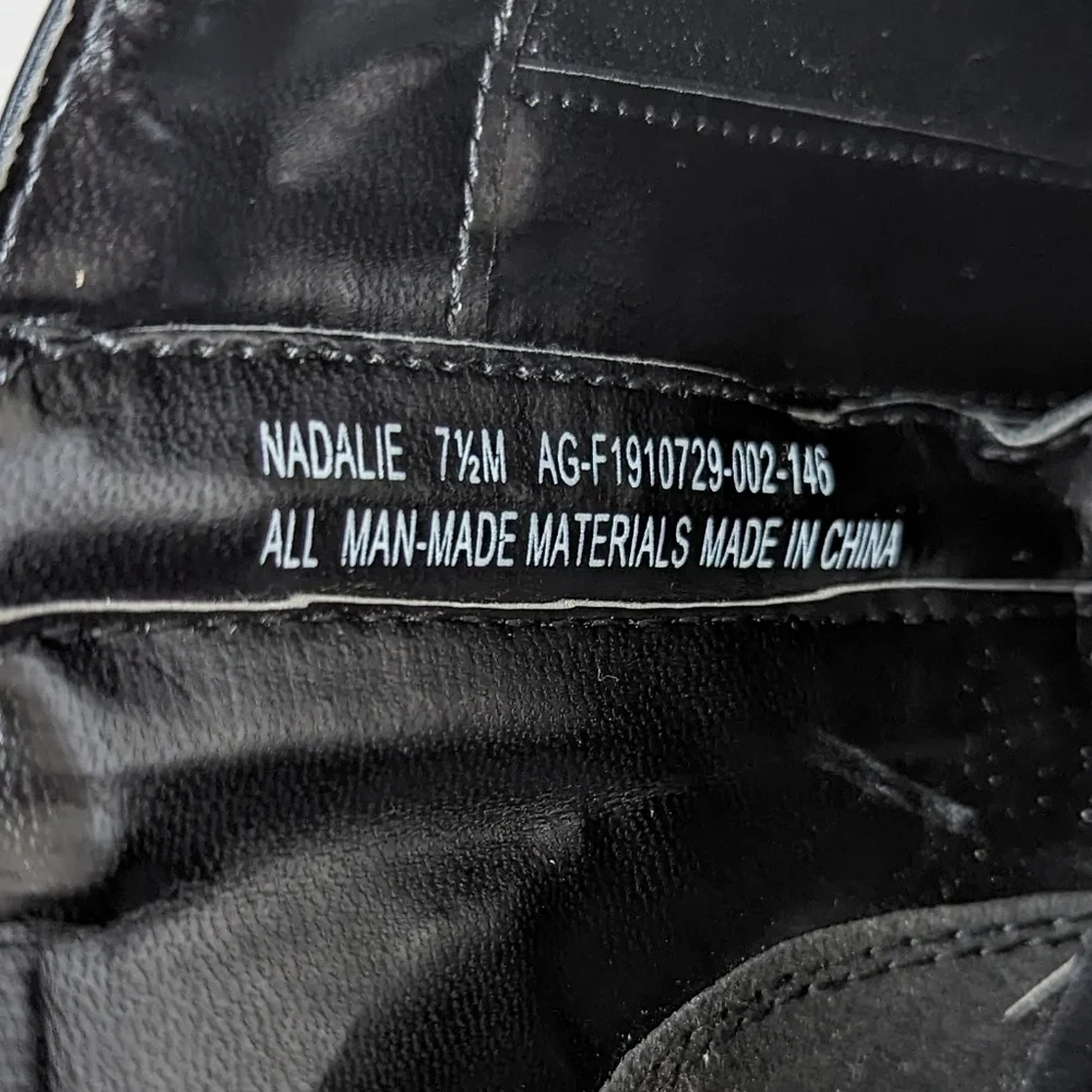 The Limited Nadalie Bootie Black Faux Snakeskin Open Side Pointed Toe Heeled - Picture 11 of 13